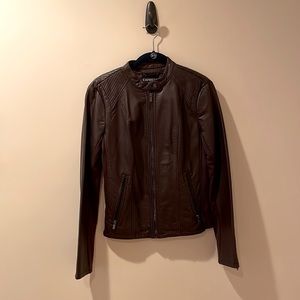 Brown leather jacket from Express!